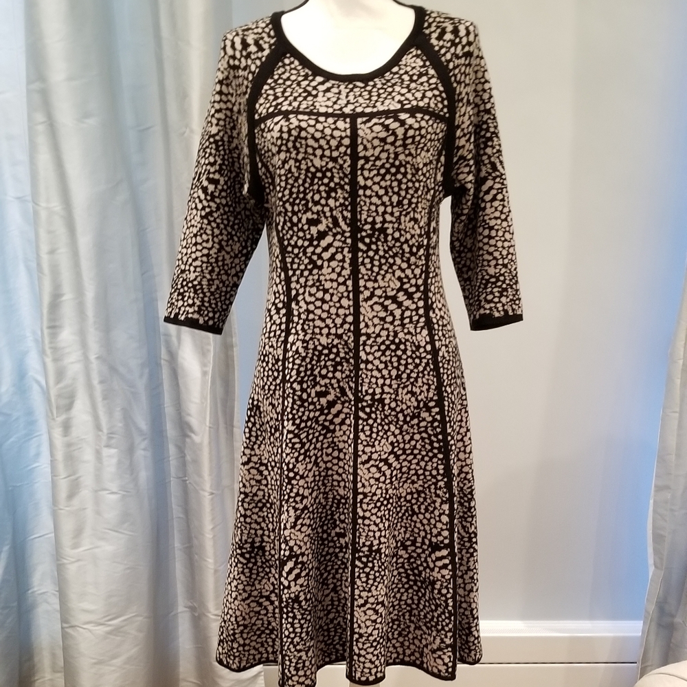 Cheetah print, knit dress L
